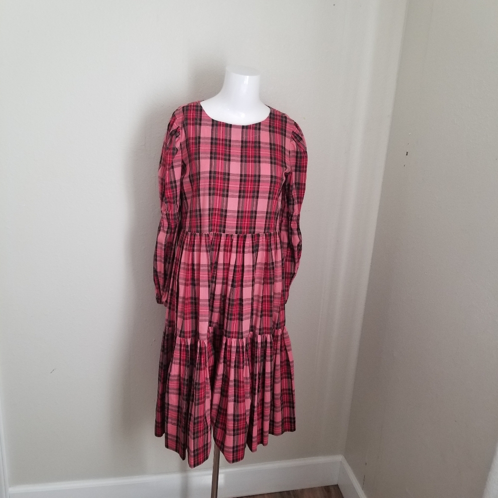 Molly Goddard Plaid Print Knee Length Dress Size  US 4 / UK 8
